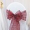 10 Pieces Burgundy Elegant Embroidered Organza Chair Sashes 8"x108" for Special Events